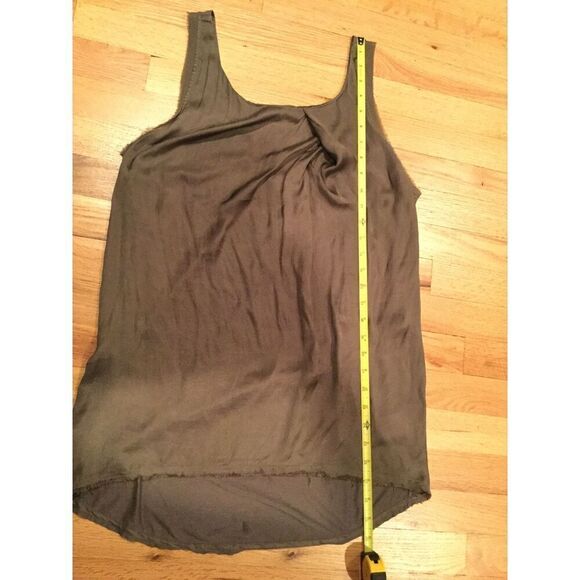 Helmut Lang tunic sleeveless silk top sz medium army green brown - Picture 6 of 9